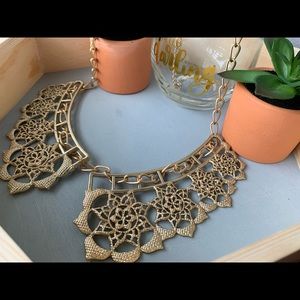 Gold Fashion Statement Collar Necklace